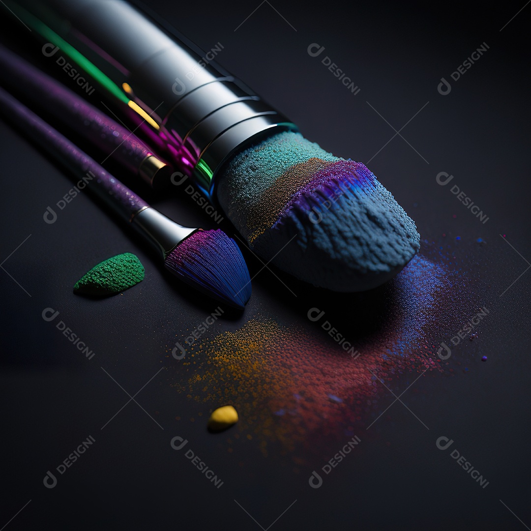 Imagem realista de maquiagens sobre uma mesa