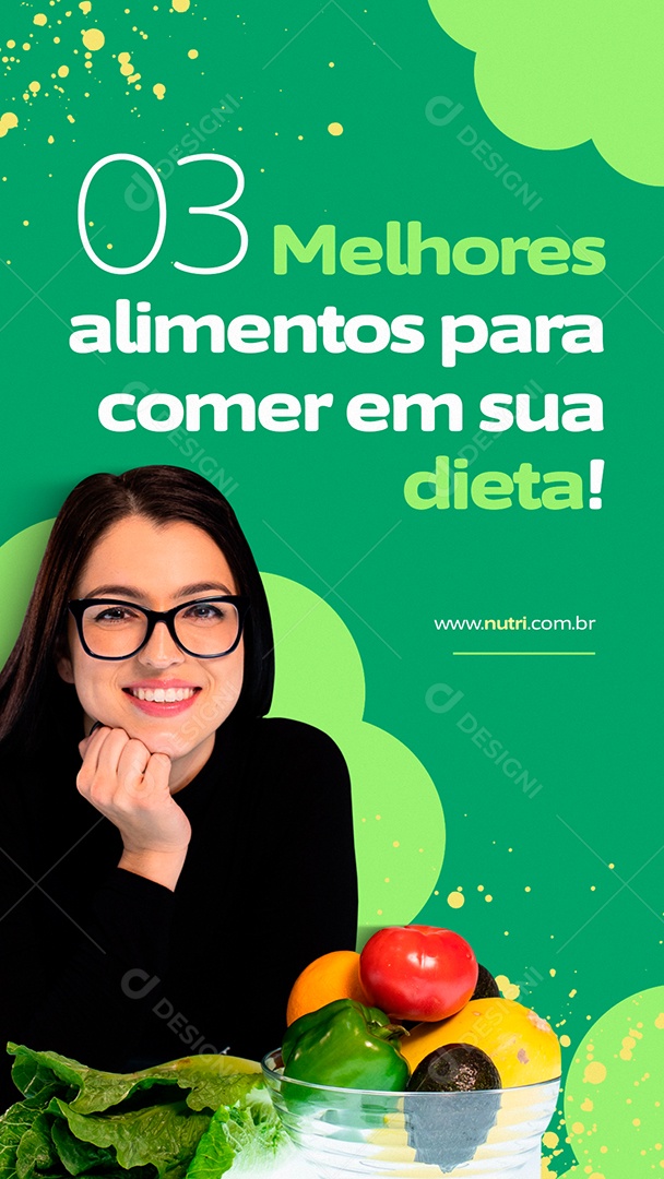 Story Horários de Consulta Nutricionista Social Media PSD Editável