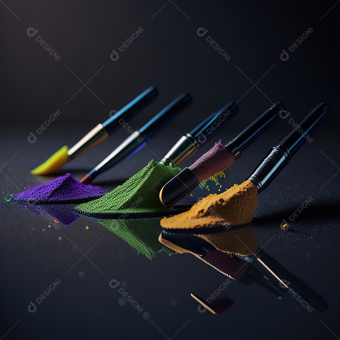 Imagem realista de maquiagens sobre uma mesa