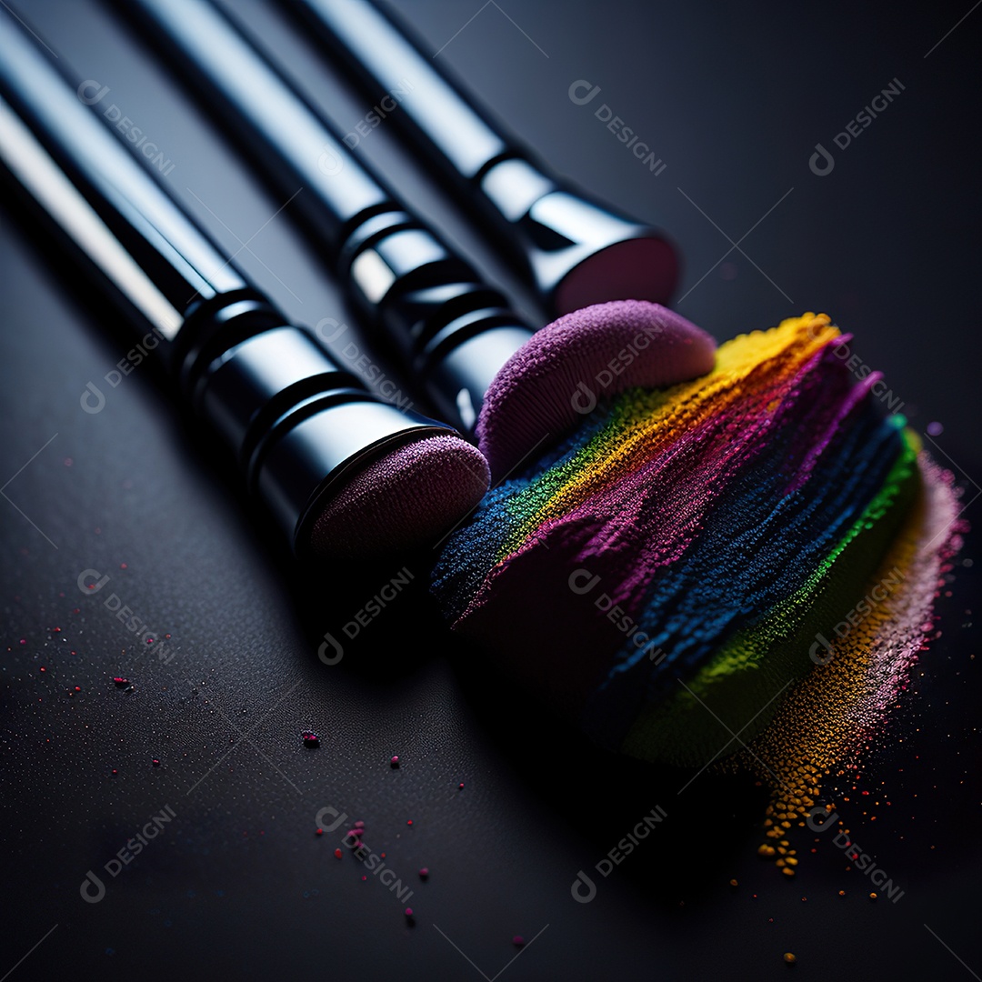 Imagem realista de maquiagens sobre uma mesa