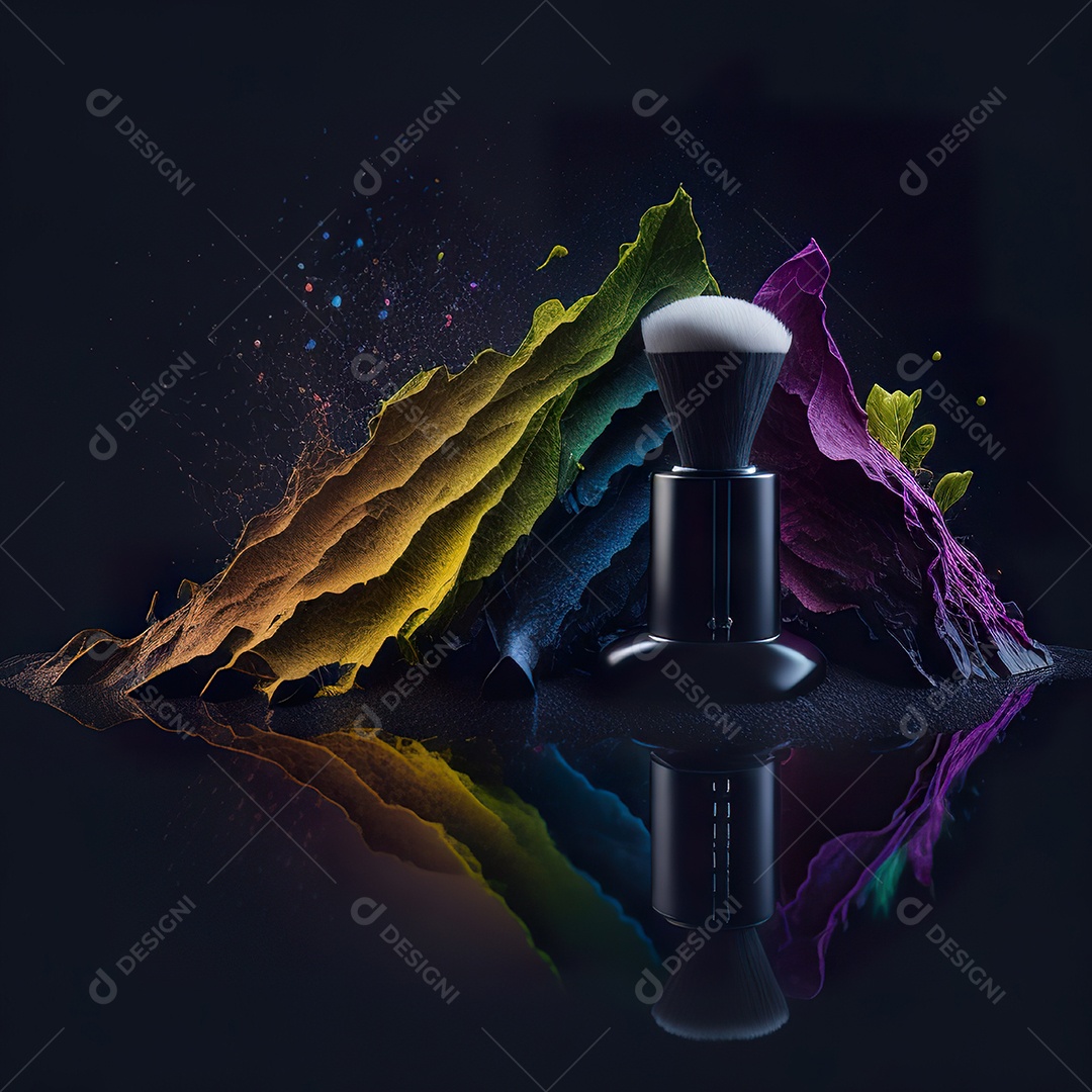 Imagem realista de maquiagens sobre uma mesa