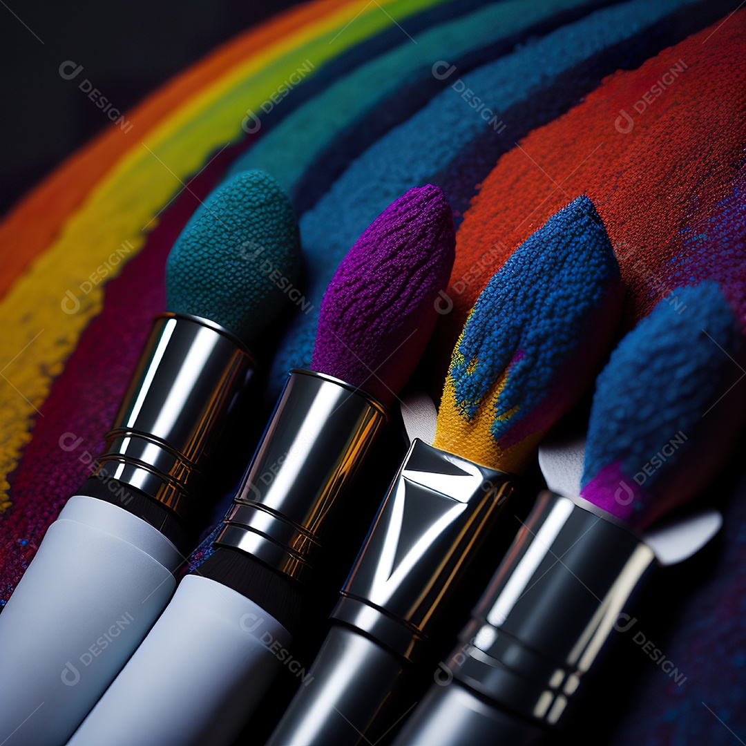 Imagem realista de maquiagens sobre uma mesa