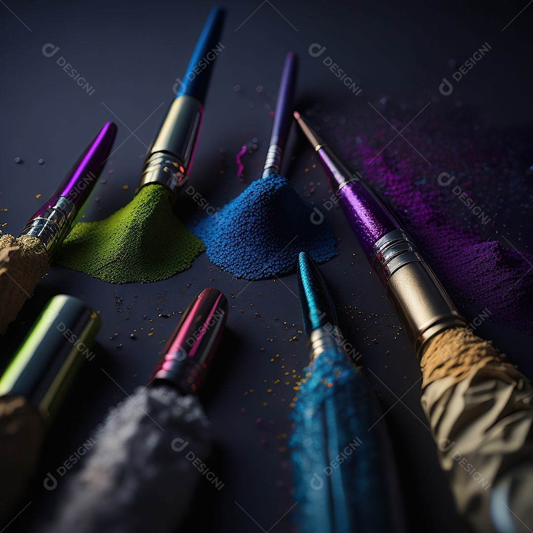 Imagem realista de maquiagens sobre uma mesa