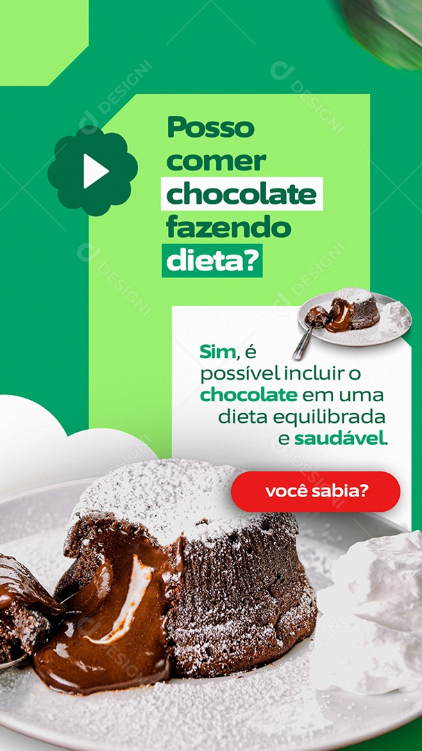 Story Posso Comer oque Fazendo Dieta Consulta Nutricionista Social Media PSD Editável