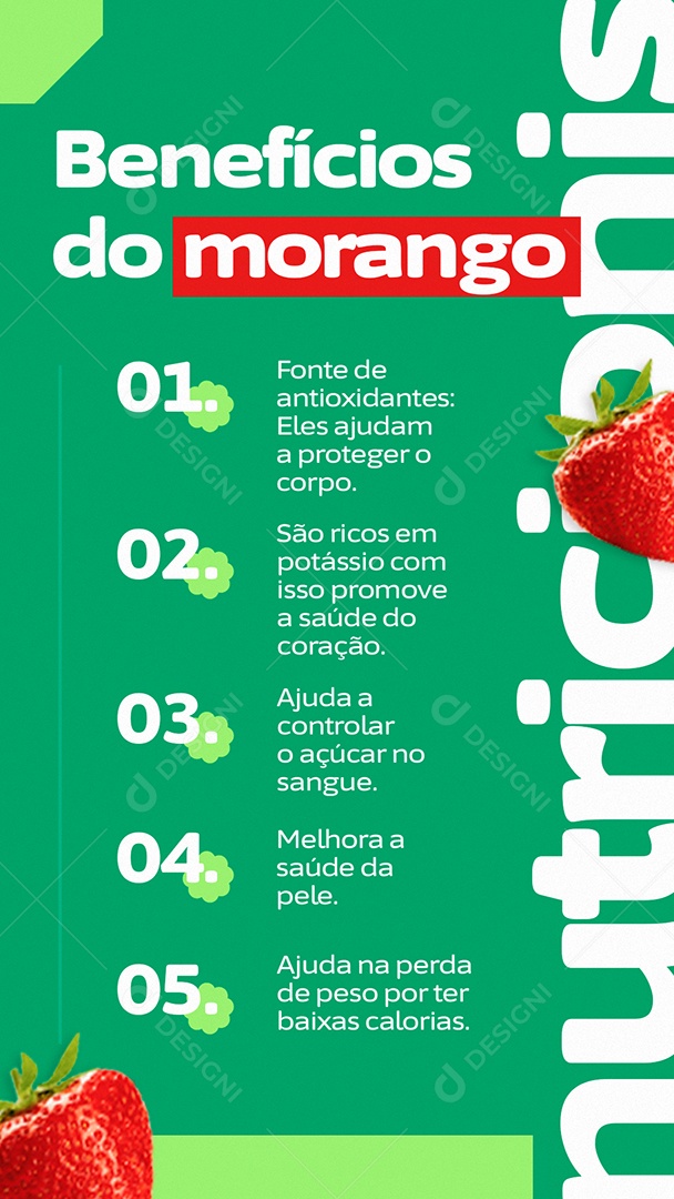 Benefício dos Alimentos Nutricionista Social Media PSD Editável