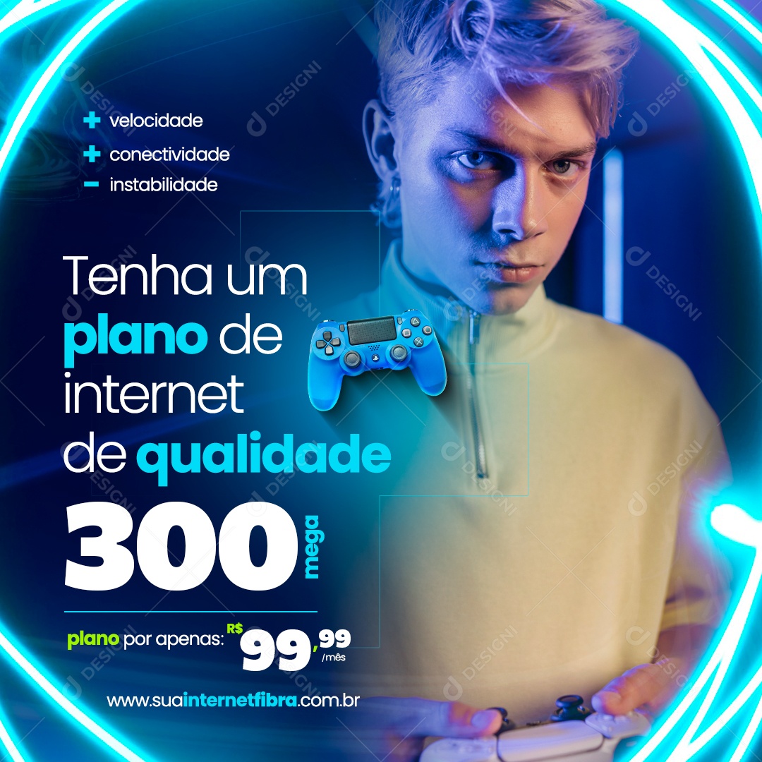 Seu Plano De Internet Está Aqui Social Media PSD Editável