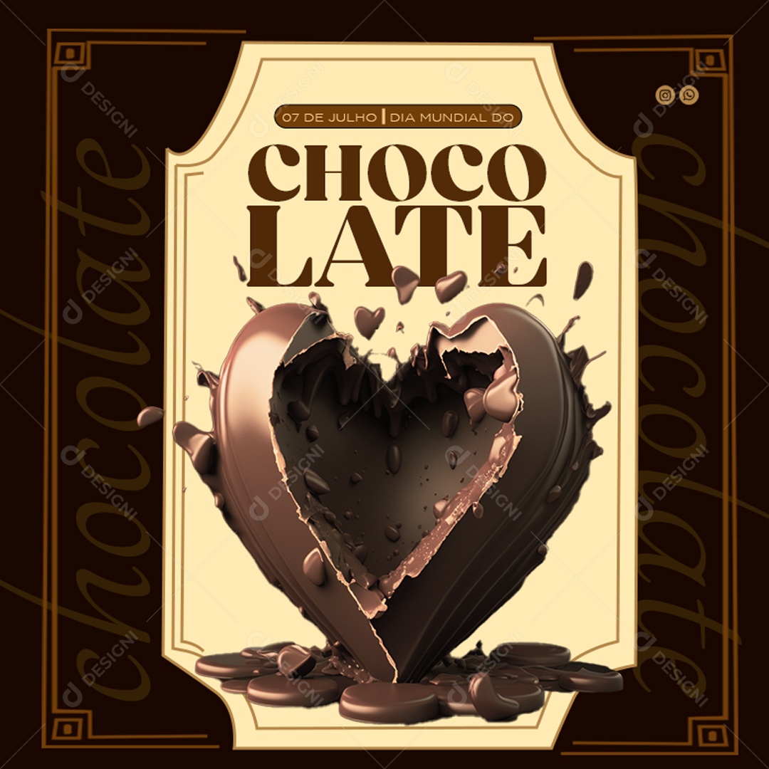 Feed Dia Mundial Do Chocolate 07 de Julho Social Media PSD Editável