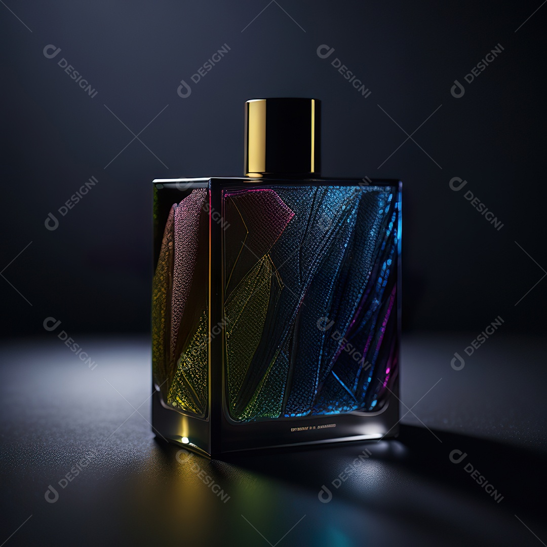 Imagem realista de frasco de perfume sobre fundo isolado