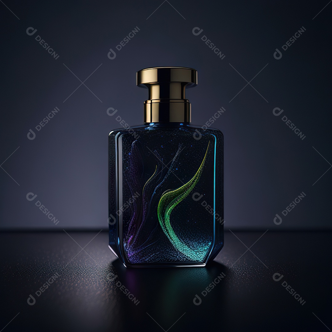 Imagem realista de frasco de perfume  sobre fundo isolado
