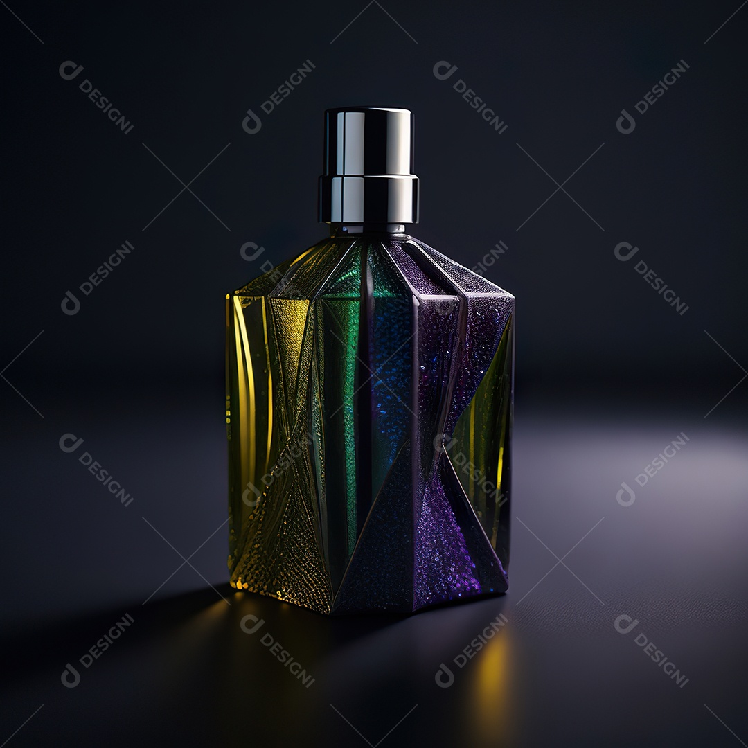 Imagem realista de frasco de perfume sobre fundo isolado