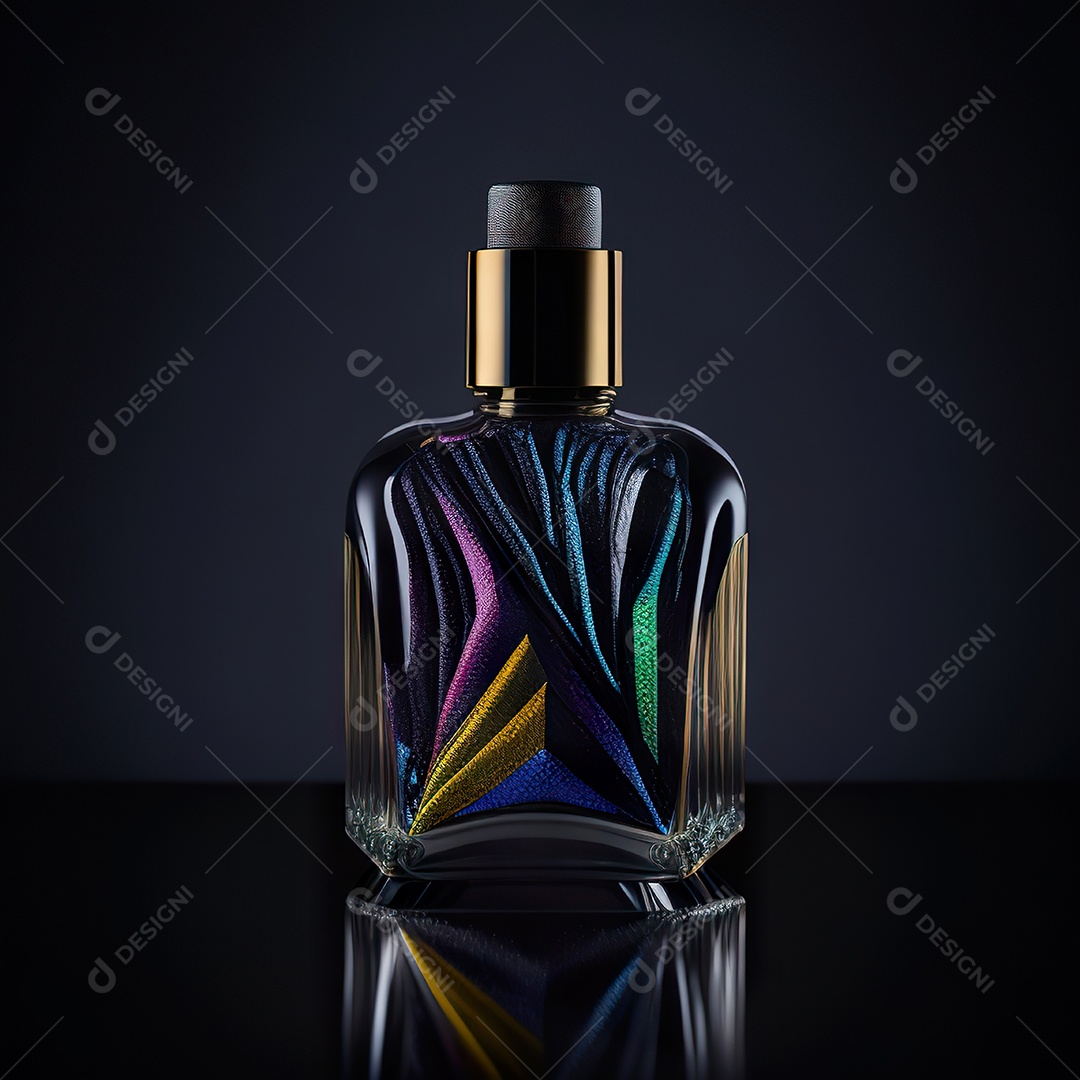 Imagem realista de frasco de perfume sobre fundo isolado