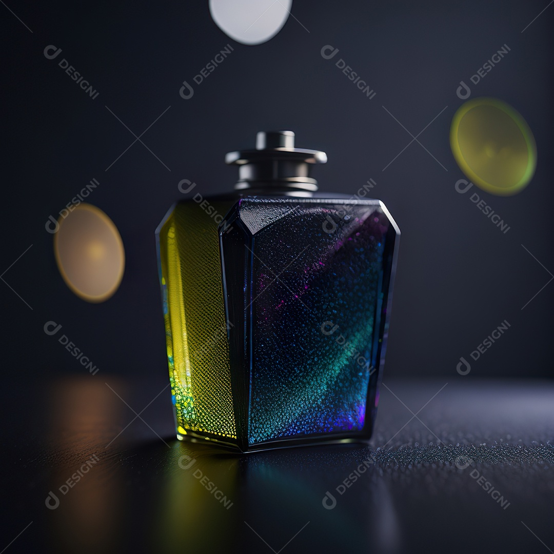 Imagem realista de frasco de perfume sobre fundo isolado