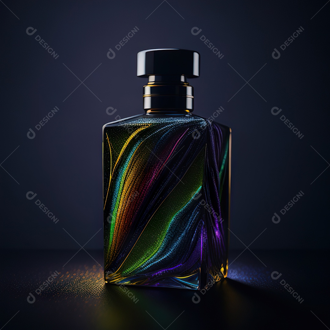 Imagem realista de frasco de perfume sobre fundo isolado