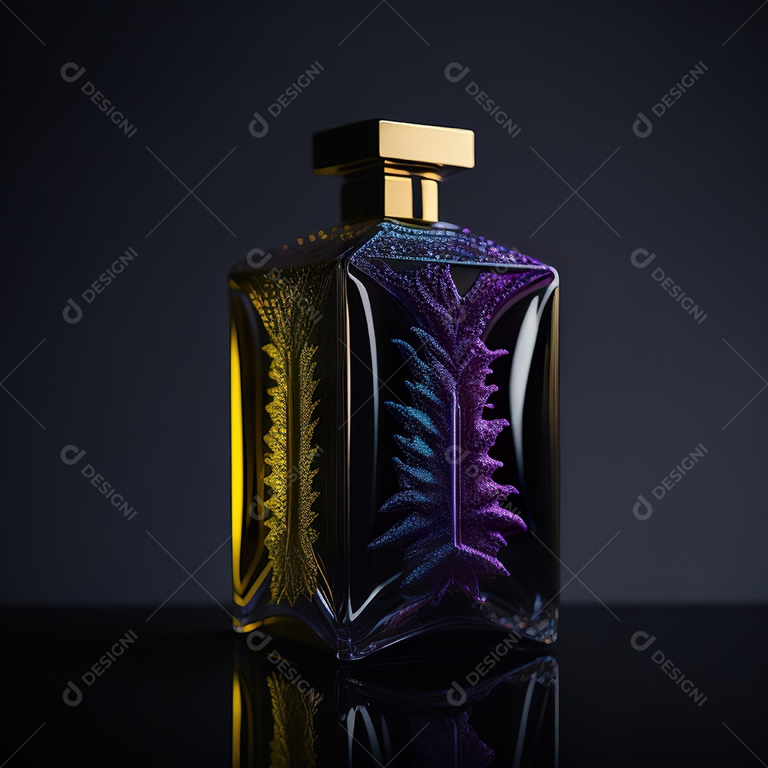 Imagem realista de frasco de perfume sobre fundo isolado