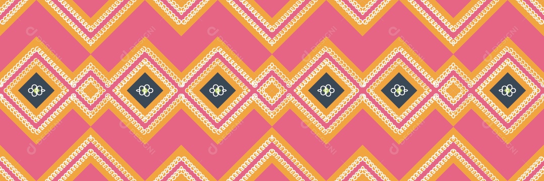 Padrão Tribal Tradicional Estilo Asteca Tapete Rosa Vetor EPS