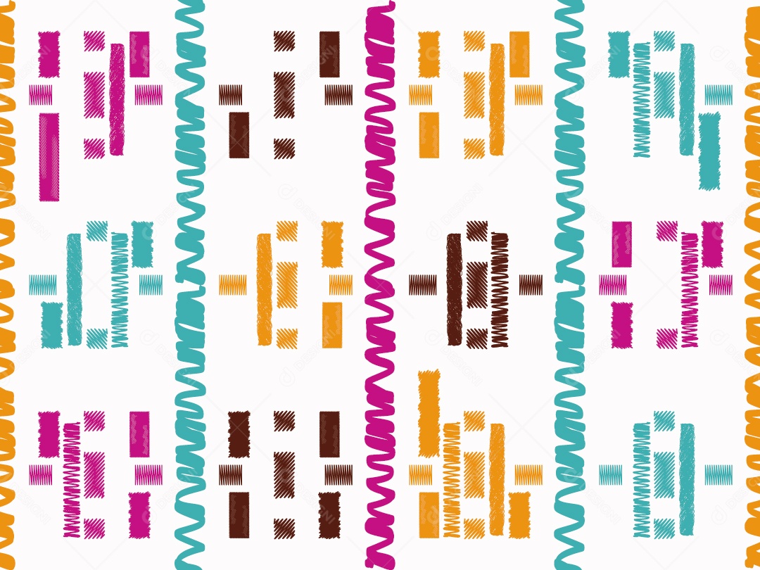 Padrão Tradicional Estilo Asteca Colorido Vetor EPS