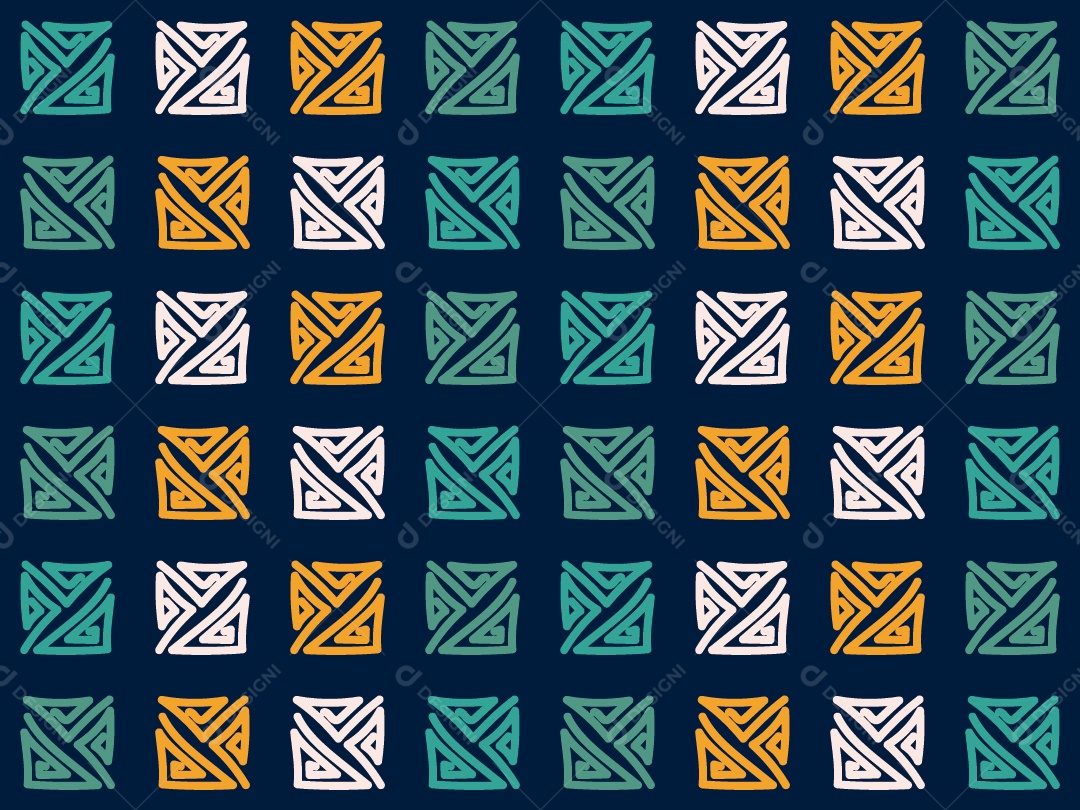 Padrão Geométrico Afro-Americano Colorido Vetor EPS