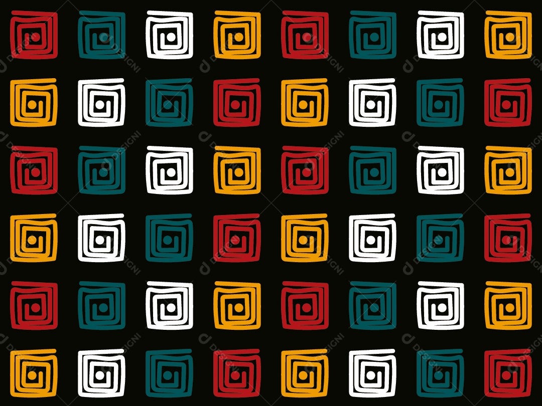Padrão Geométrico Afro-Americano Colorido Vetor EPS