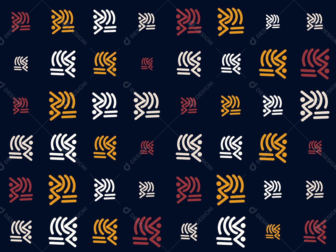 Padrão Geométrico Afro-Americano Colorido Vetor EPS