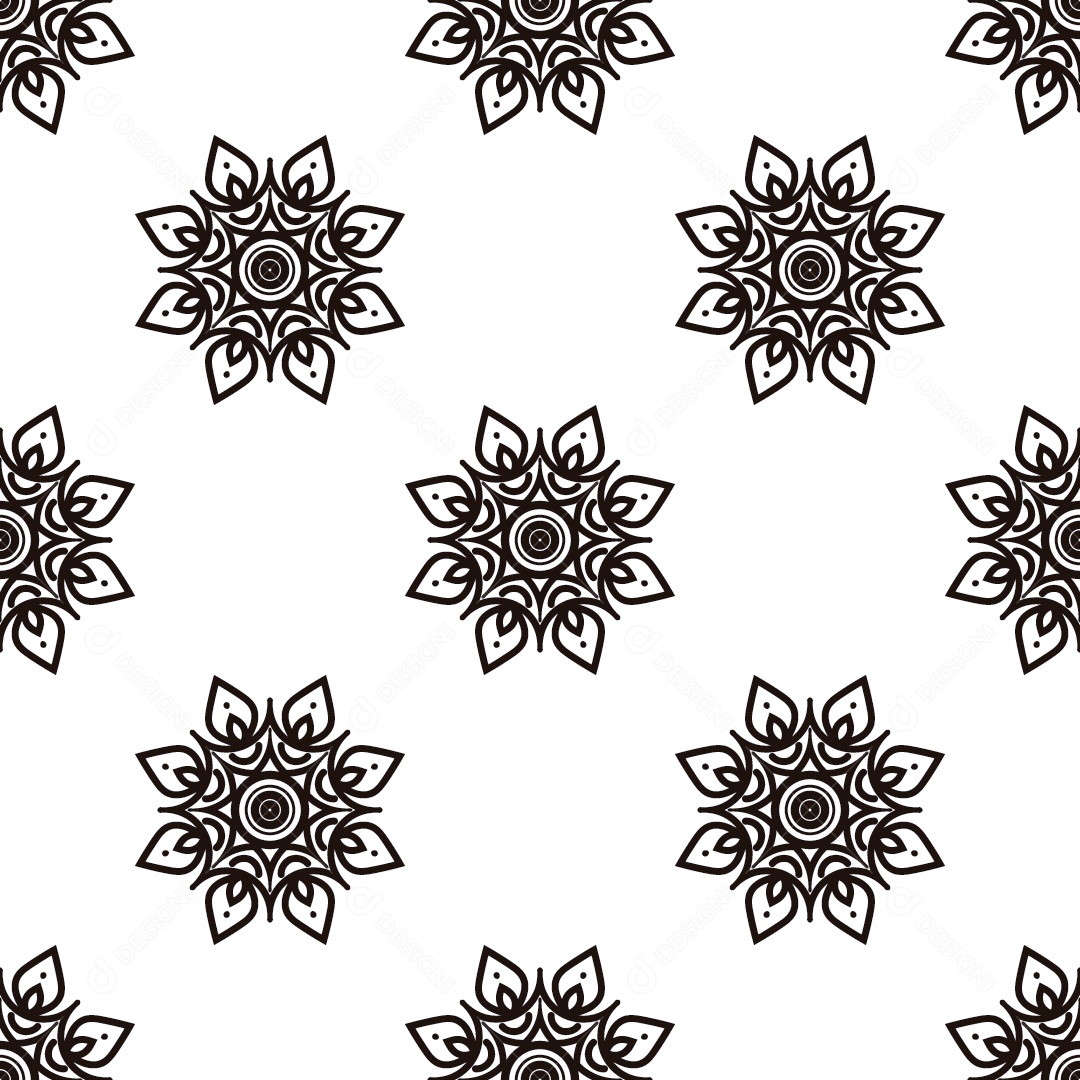 Ornamentos Geométricos De Flores Circulares Em Fundo Branco Vetor EPS