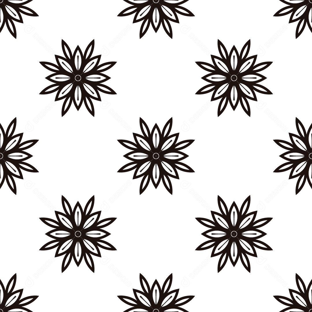 Ornamentos Geométricos De Flores Circulares Em Fundo Branco Vetor EPS