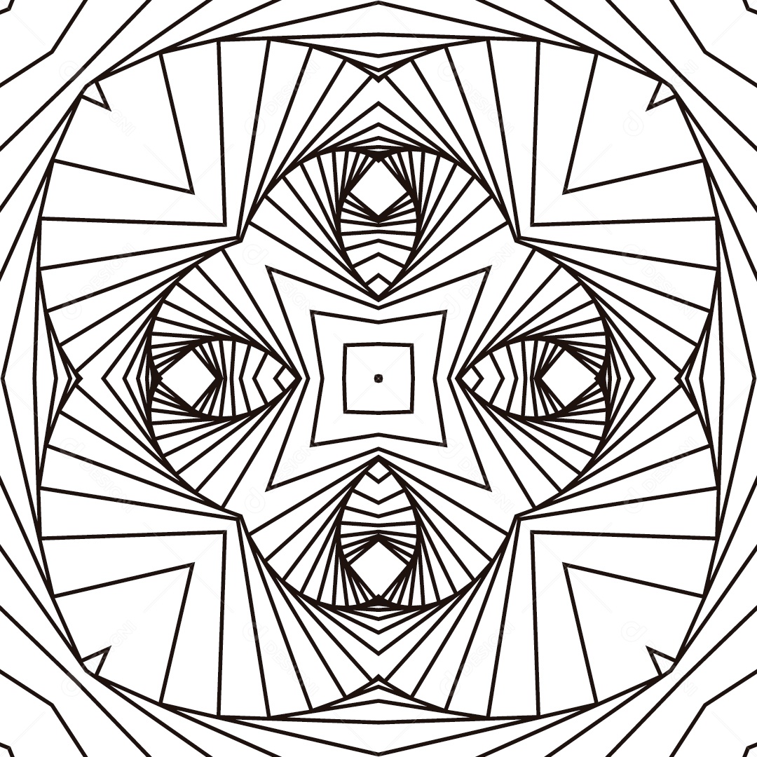 Ornamentos Geométricos Circulares Em Fundo Branco Vetor EPS