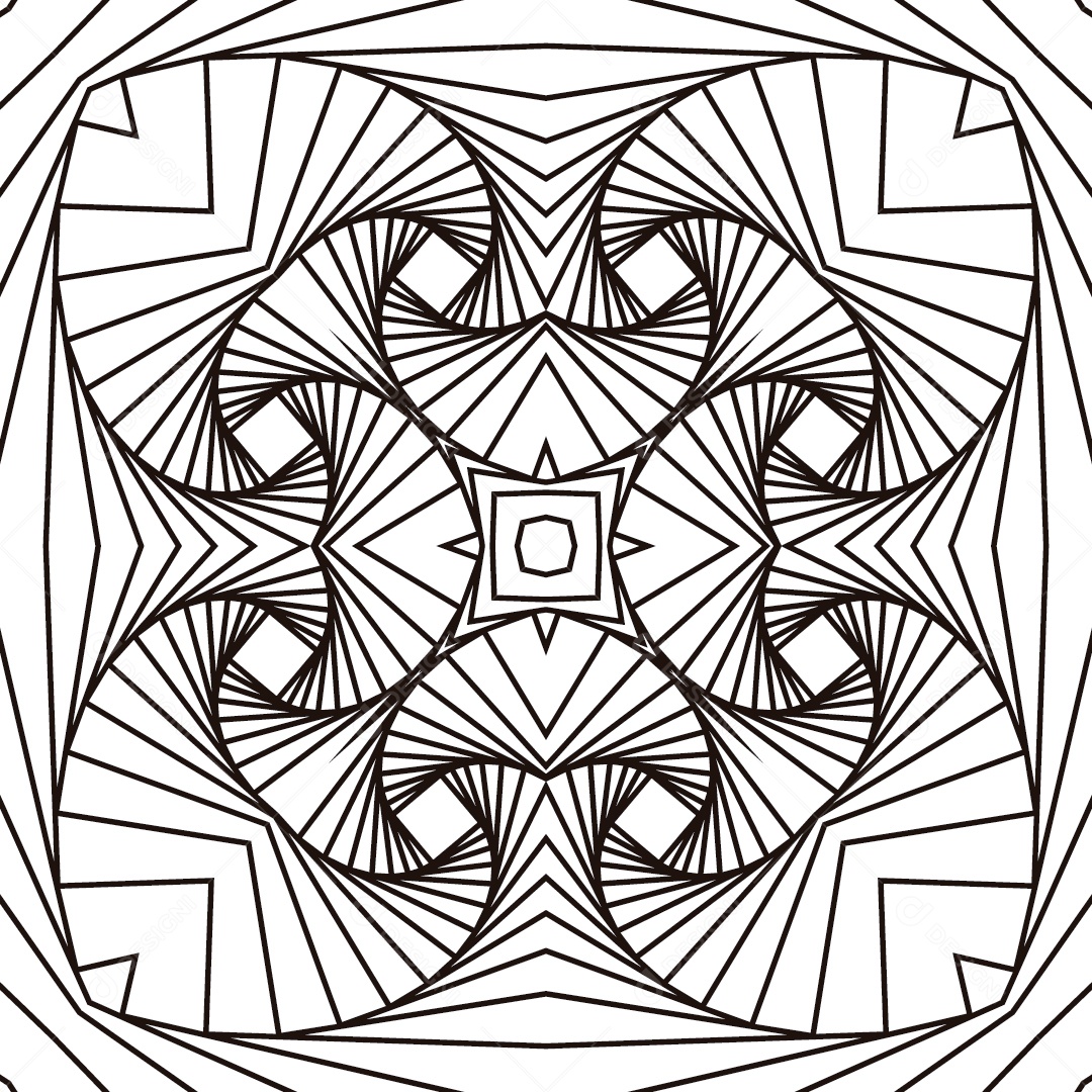 Ornamentos Geométricos Circulares Em Fundo Branco Vetor EPS