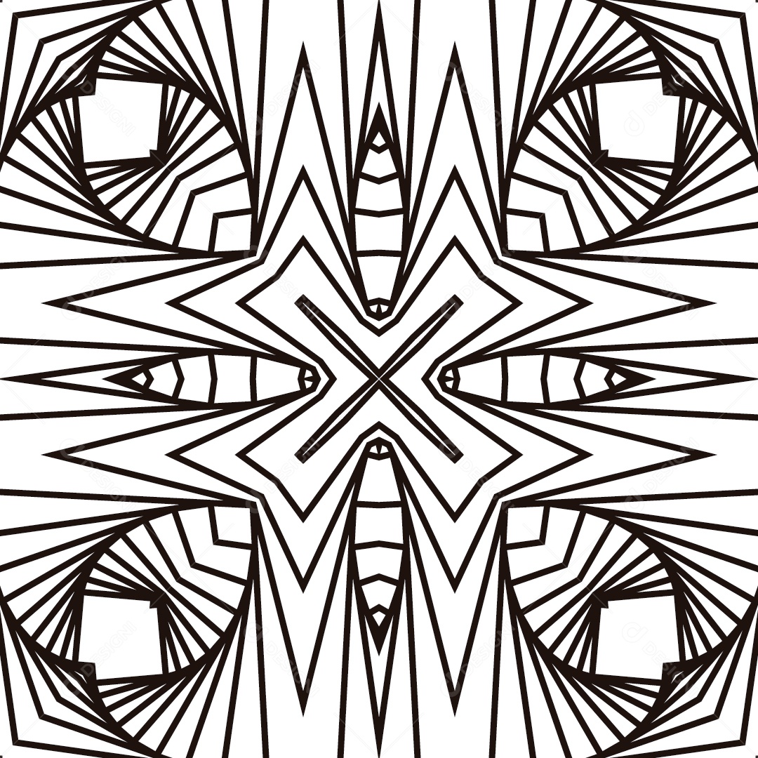 Ornamentos Geométricos Circulares Em Fundo Branco Vetor EPS