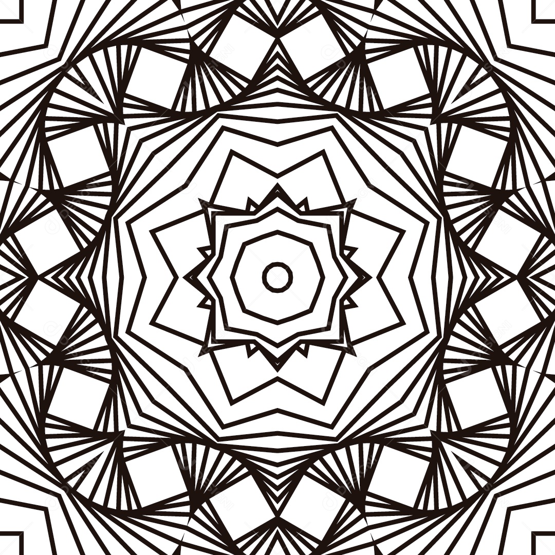 Ornamentos Geométricos Circulares Em Fundo Branco Vetor EPS