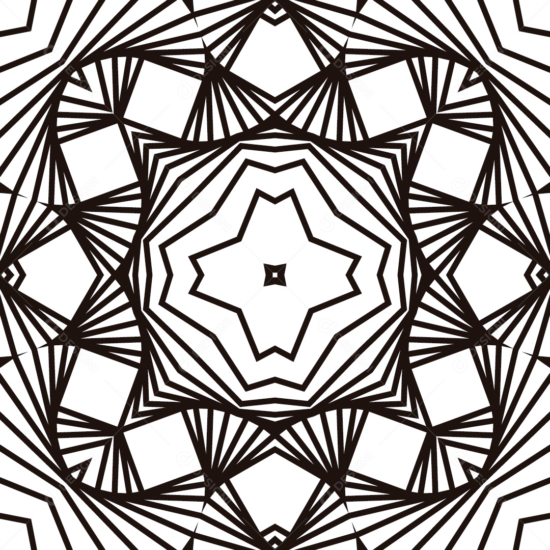 Ornamentos Geométricos Circulares Em Fundo Branco Vetor EPS