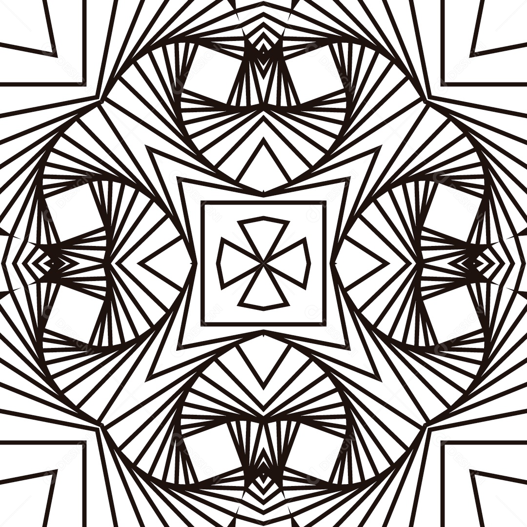 Ornamentos Geométricos Circulares Em Fundo Branco Vetor EPS