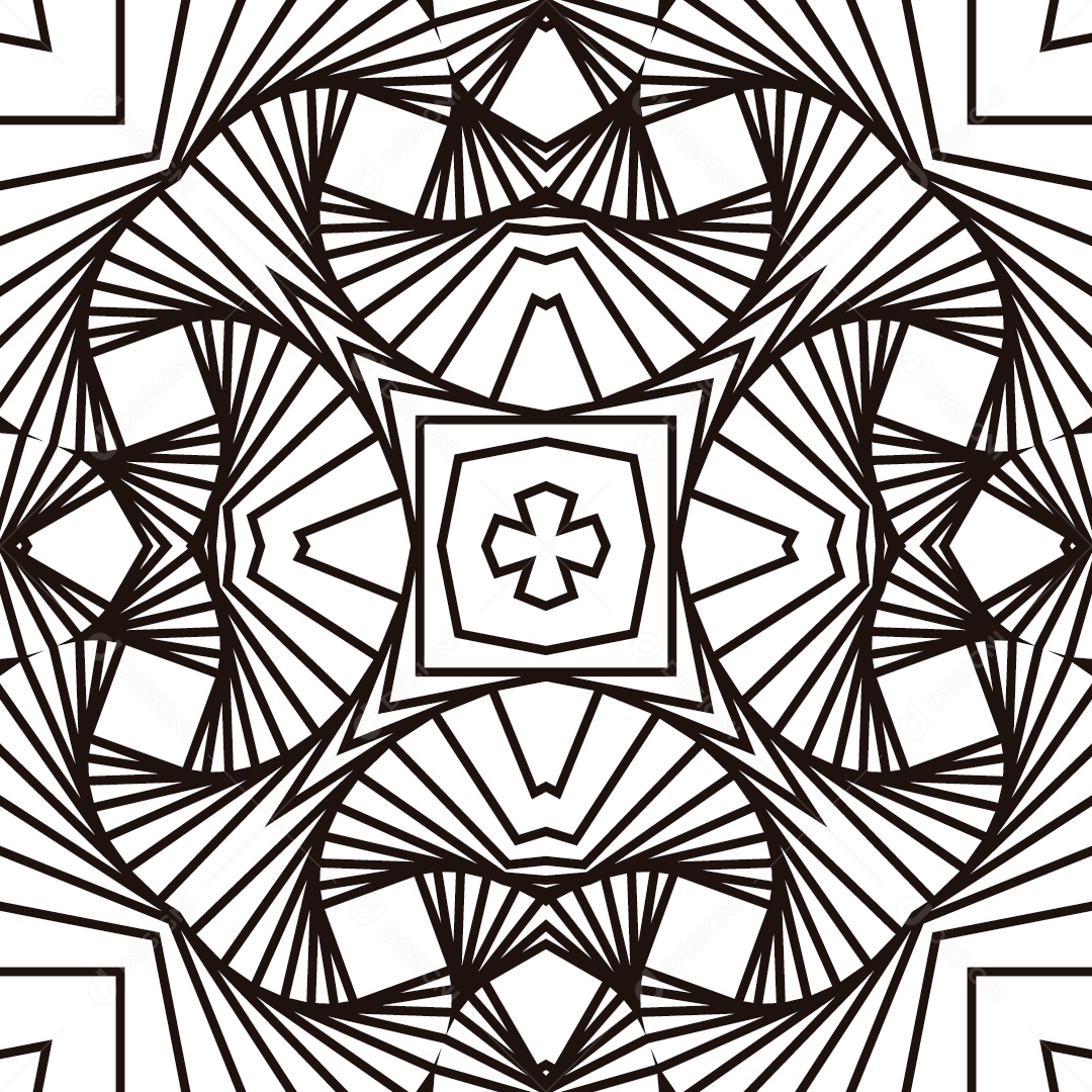 Ornamentos Geométricos Circulares Em Fundo Branco Vetor EPS