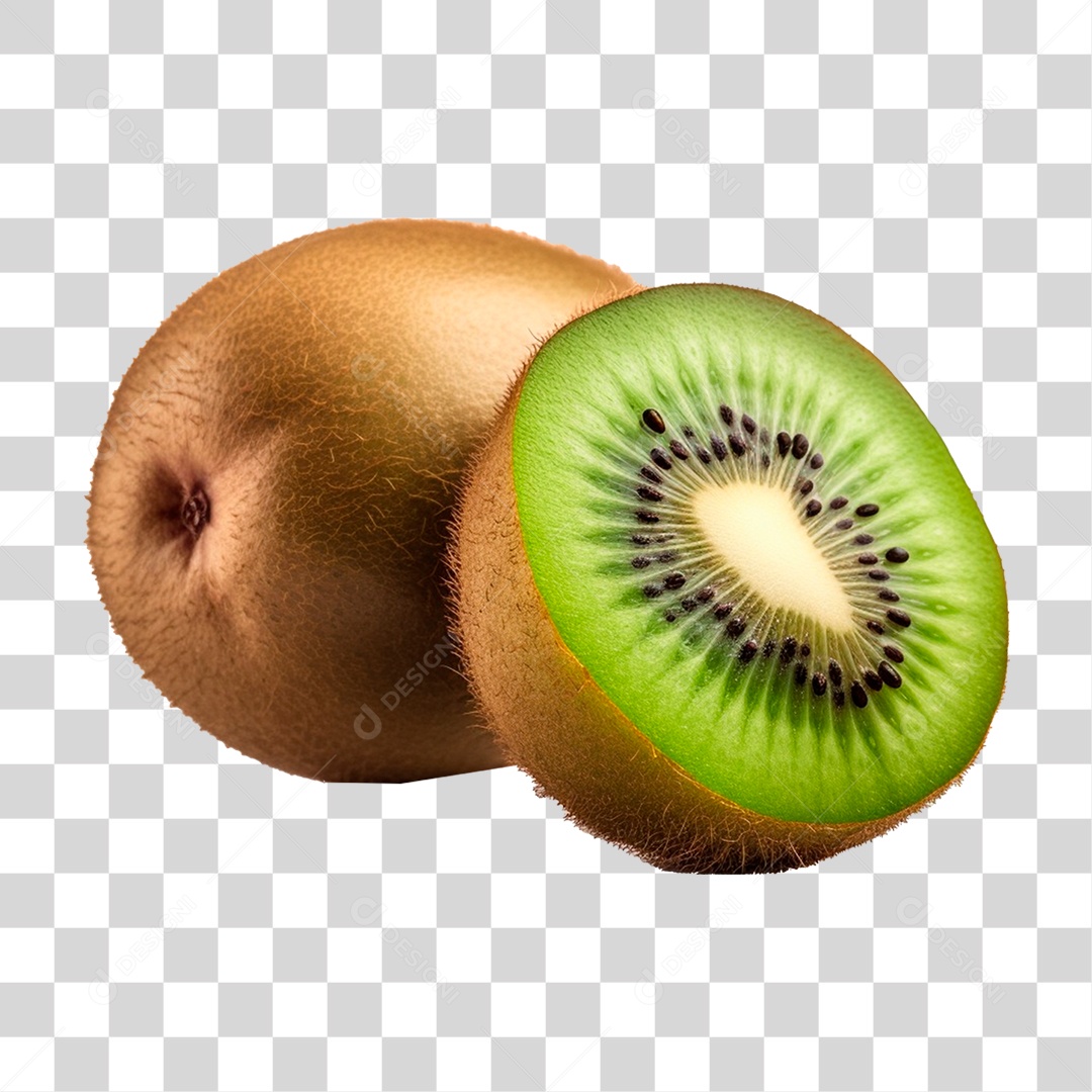 Fruta Kiwi Cortada PNG Transparente