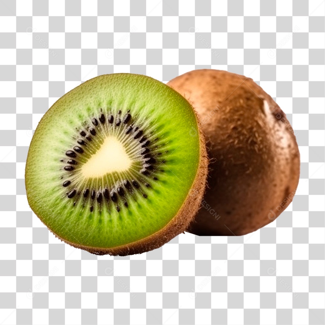 Fruta Kiwi Cortada PNG Transparente