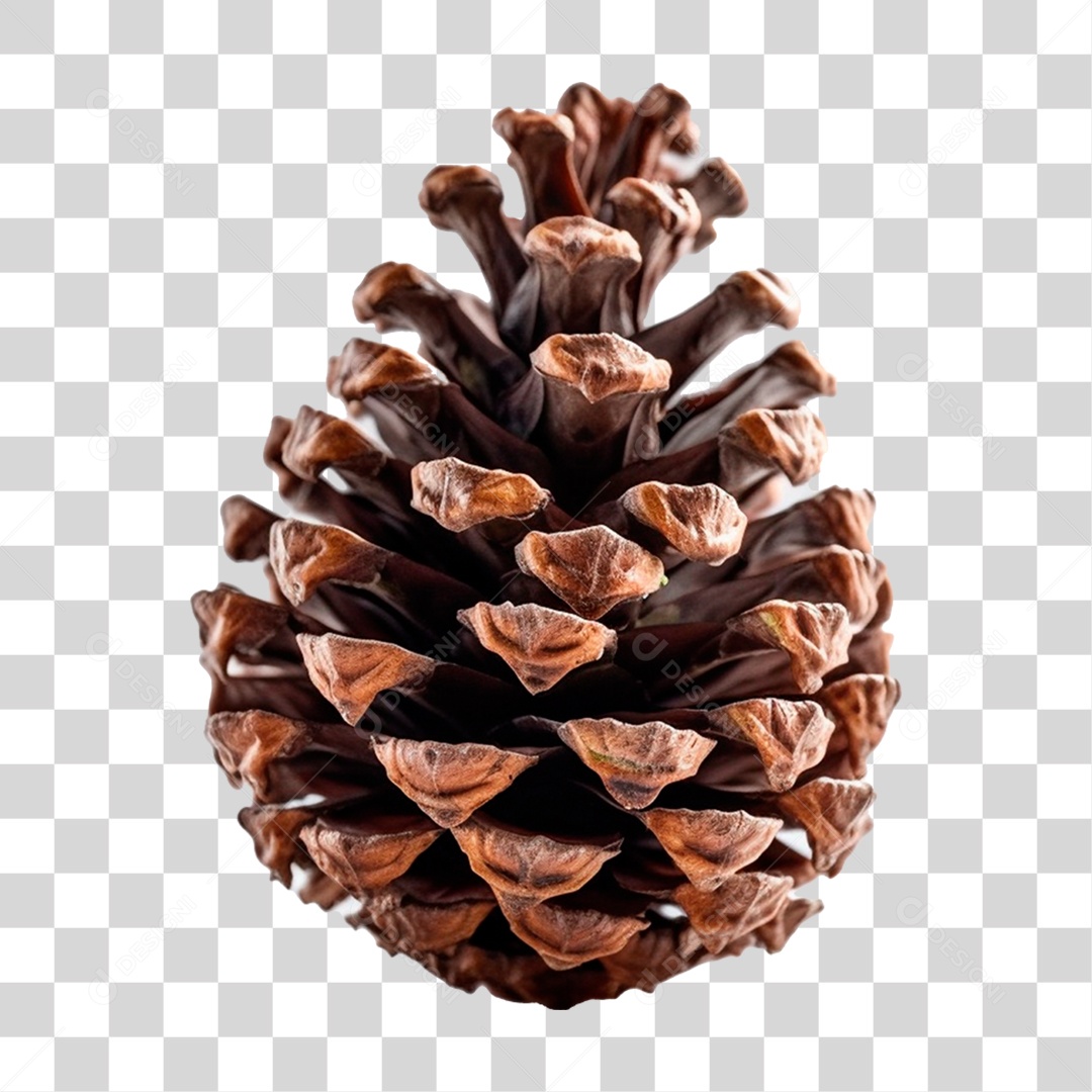 Objeto 3D Pinha para Composição PNG Transparente