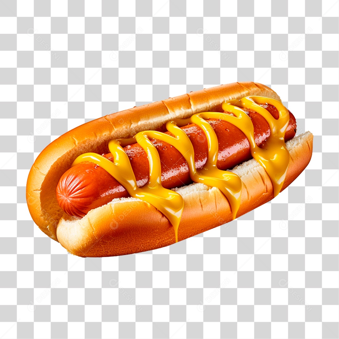 Objeto 3D Cachorro Quente para Composição PNG Transparente