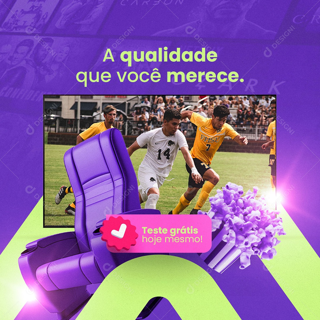 A Qualidade Que Você Merece Teste Grátis Hoje Mesmo IPTV Social Media PSD Editável