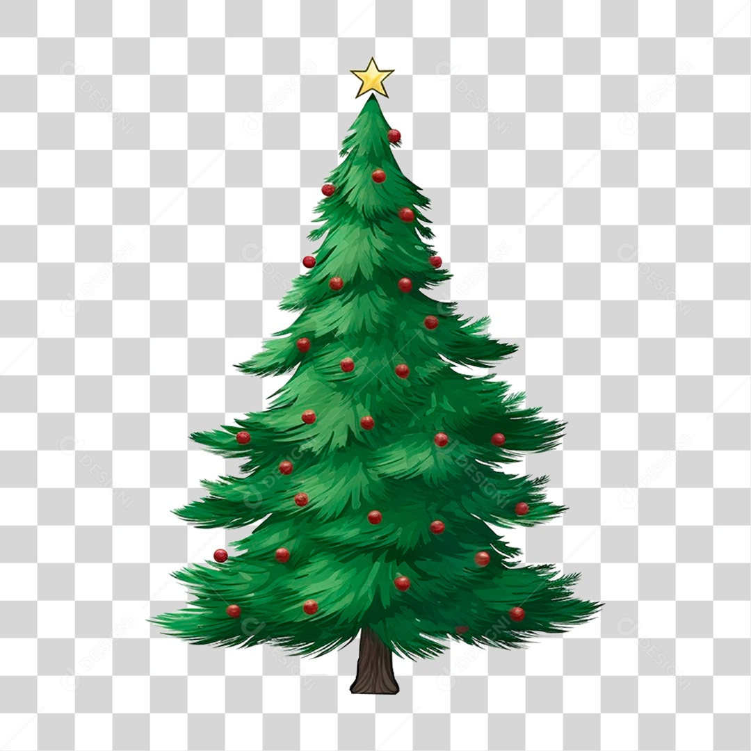 Elemento 3D Arvore de Natal com Efeitos Natalinos PNG Transparente