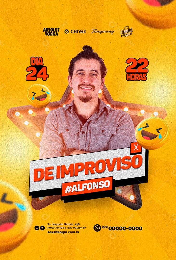 De Improviso Alfonso Padilha Flyer Social Media PSD Editável