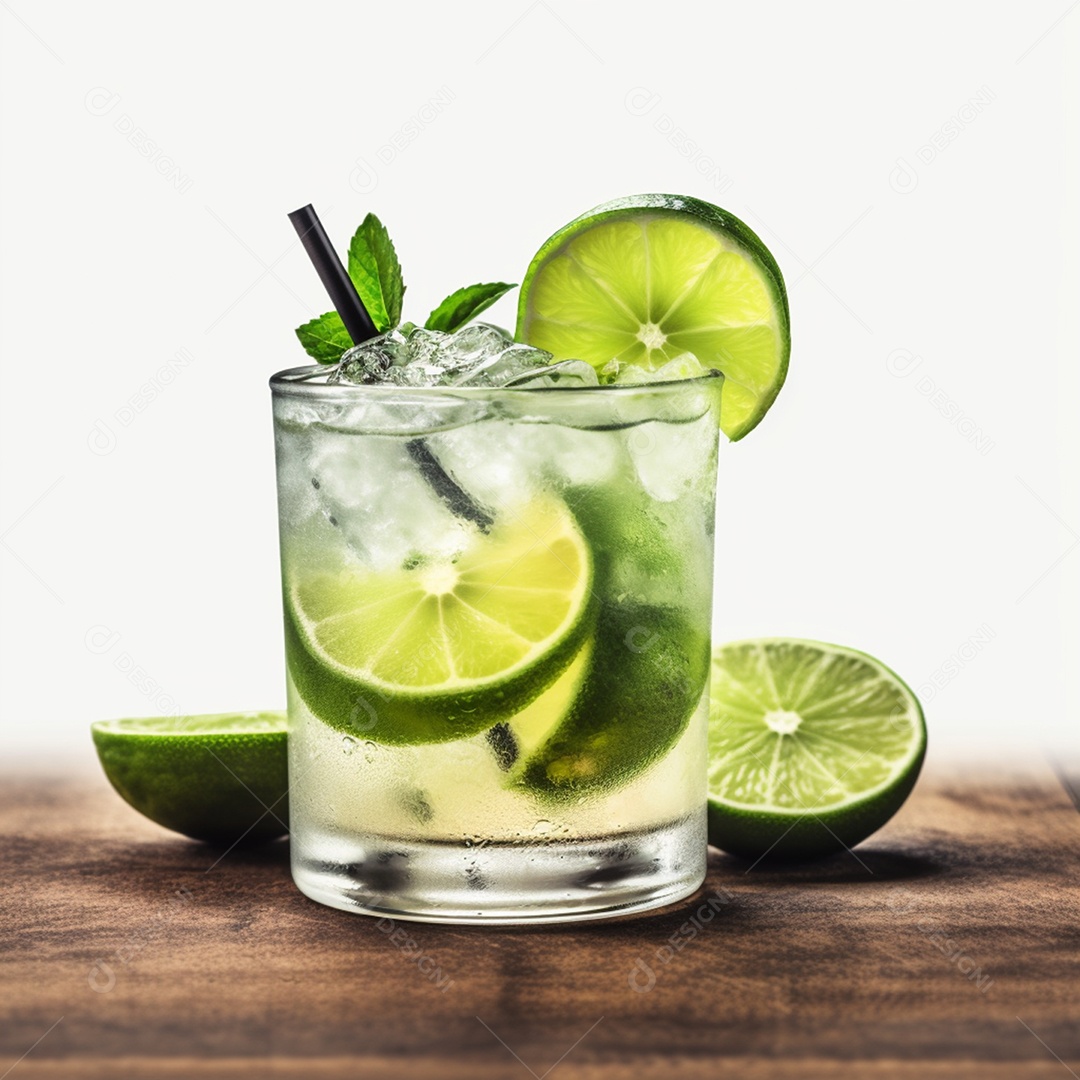 Copo de caipirinha de limão