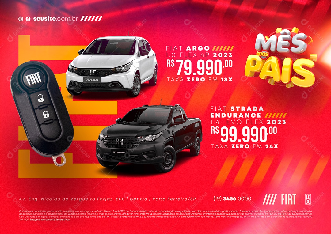 Anúncio Publicitário Concessionária Mês Dos Pais Social Media PSD Editável