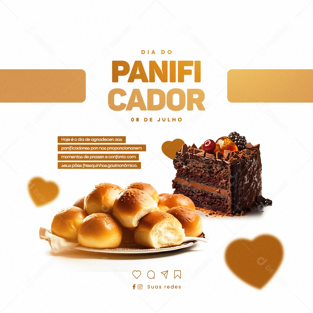 Hoje é Dia De Agradecer Dia Do Panificador 08 De Julho Social Media PSD Editável