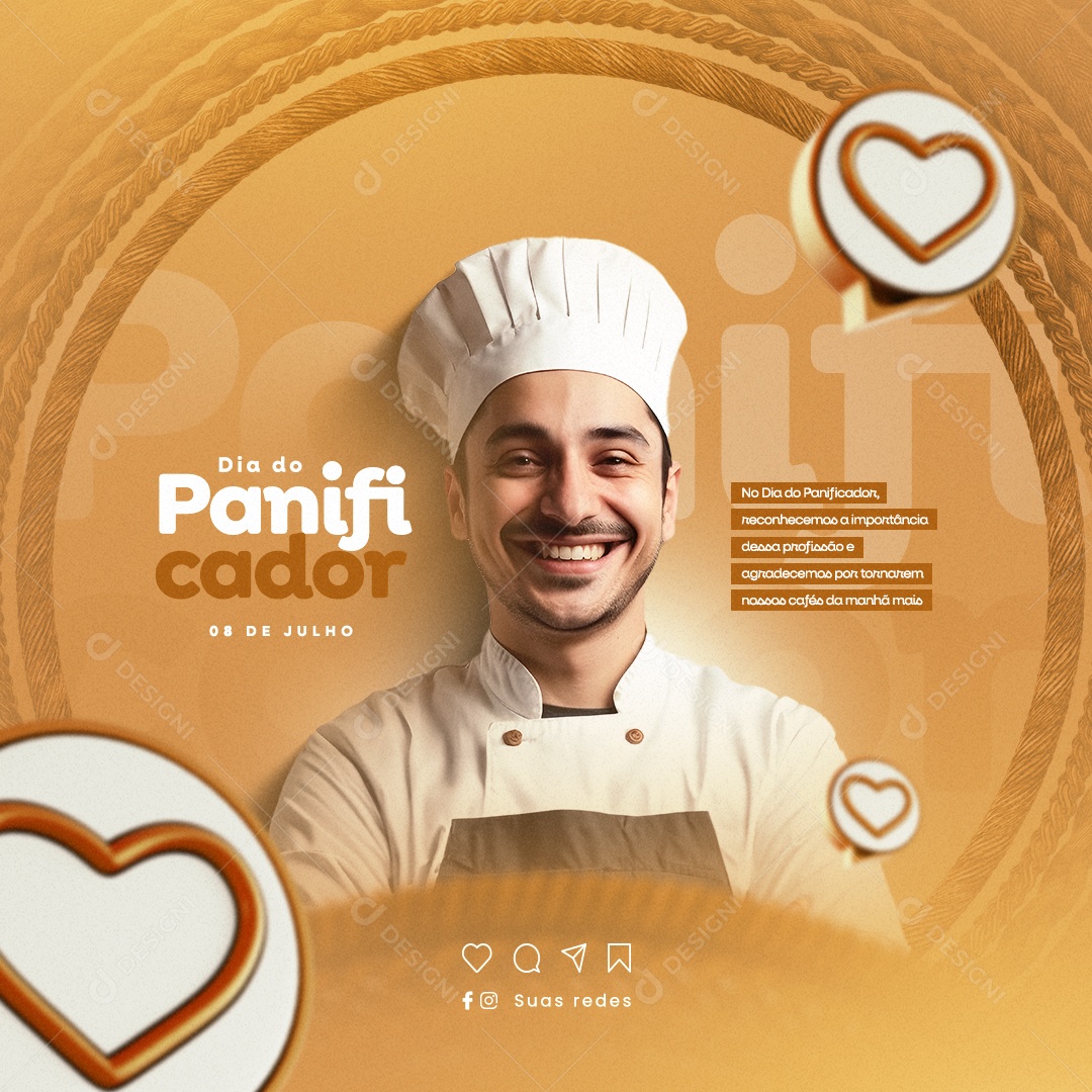 Reconhecemos A Importância Dessa Profissão Dia Do Panificador Social Media PSD Editável
