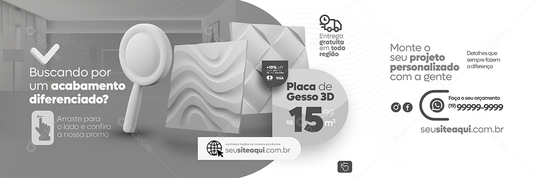 Monte O Seu Projeto Personalizado Com A Gente Gessaria Carrossel Social Media PSD Editável