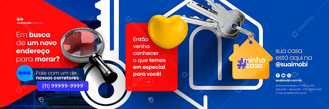 Em Busca De Um Novo Endereço Para Morar Imobiliária Carrossel Social Media PSD Editável