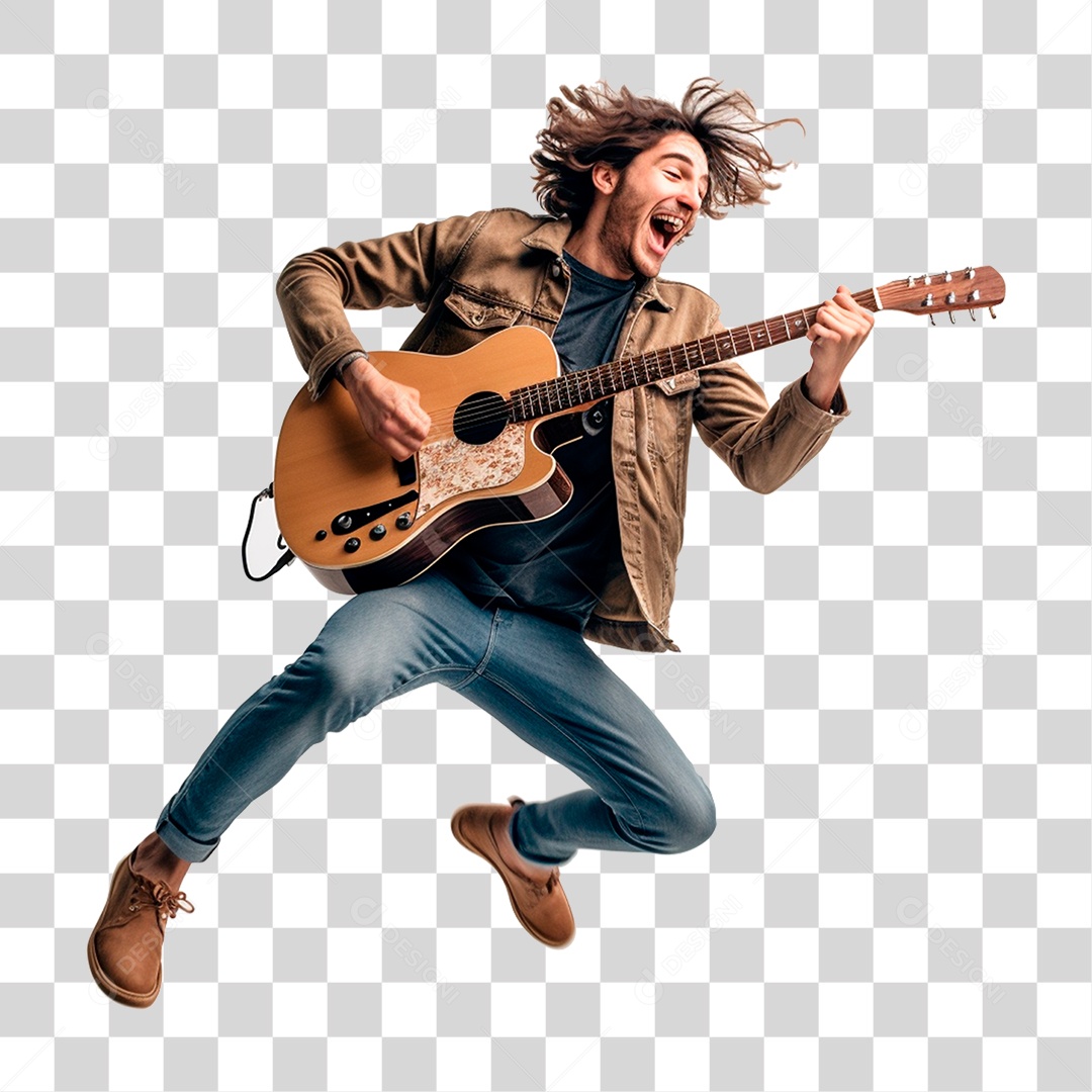 Jovem Cantando PNG Transparente