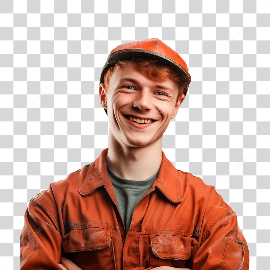Mecânico Sorrindo PNG Transparente