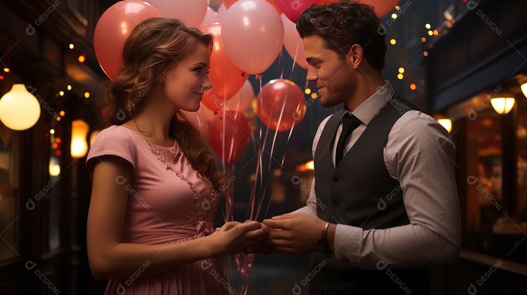 Imagem realista de lindo casal apaixonado.