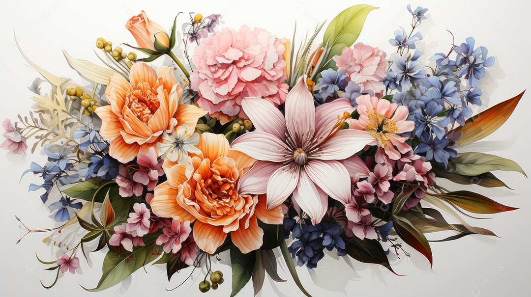 Buquê de flores IA generativa.