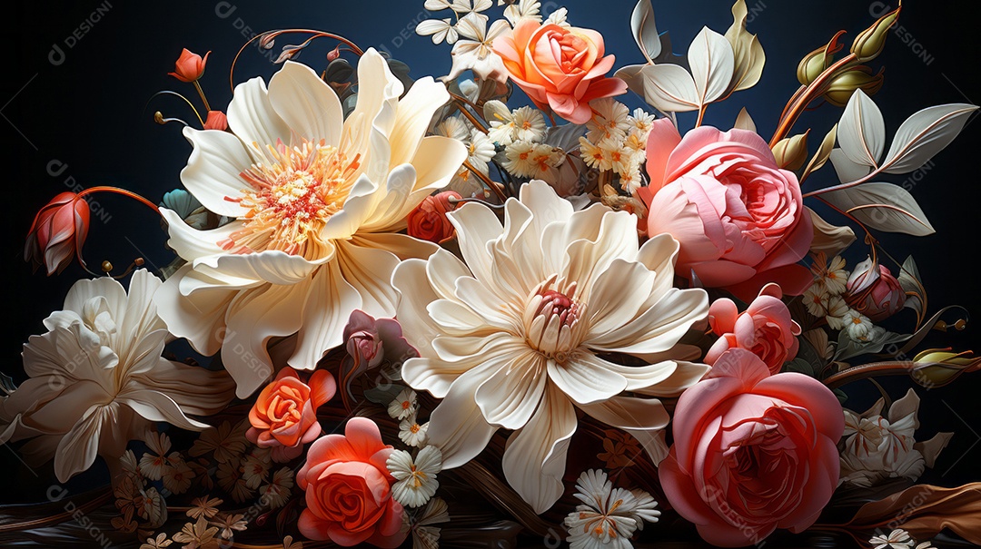Buquê de flores IA generativa.